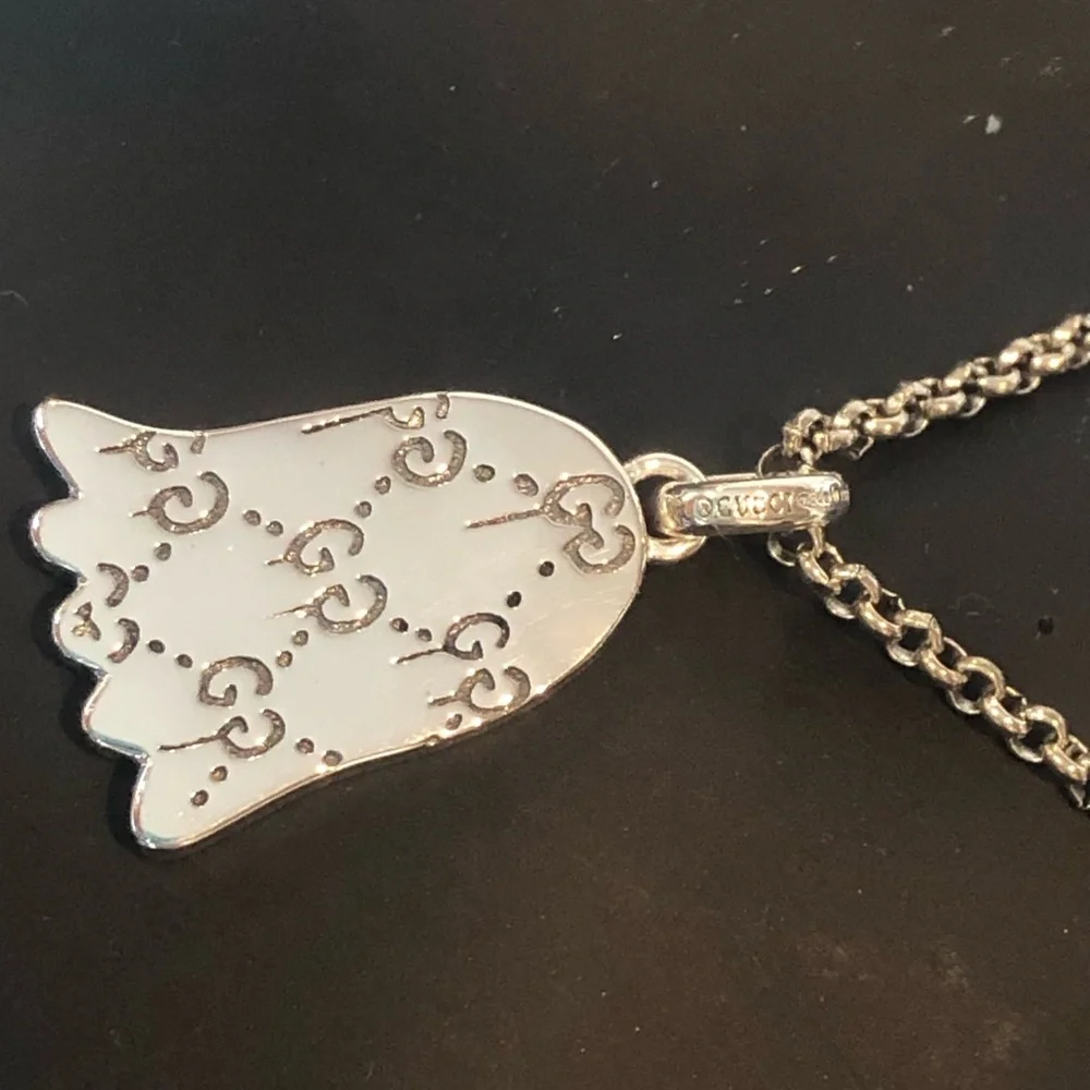 GUCCI Sterling Silver GG Ghost Reversible Necklace 17-20” or 21.5” Unisex NIB